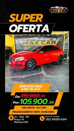 MERCEDES-BENZ CLASSE A 2.0 250 TURBO SPORT GASOLINA 4P AUTOMATIZADO MERCEDES-BENZ CLASSE A 2.0 250 TURBO SPORT GASOLINA 4P AUTOMATIZADO